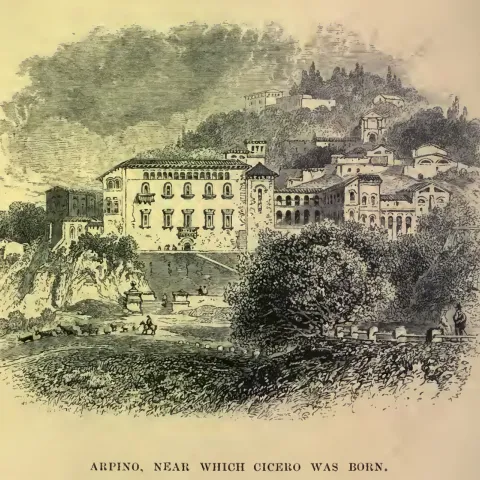 Arpino, vicino al quale è nato Cicerone, illustrazione in Life of Marcus Tullius Cicero di by William Forsyth 1864
