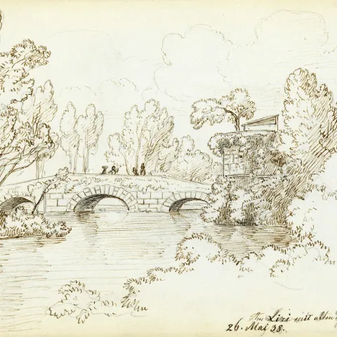 Eugene von Guérard - Ponte di San Lorenzo, Sora 1838