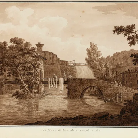 Richard Colt Hoare - Veduta sul fiume Liri a Isola di Sora 1791